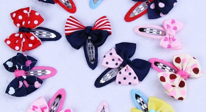 New 1Pc Colorful Bow Hairpins Hair Barrettes Children Accessories Cute Baby Girls Headwear Hair Clip Hair Accessories