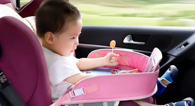 Cartoon Baby Car Seat Tray Stroller Food Water Holder Child Table Storage Desk Children Portable Multifunction Plate Removable