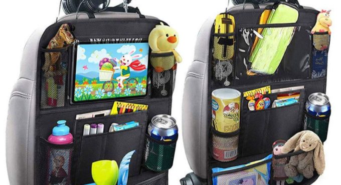 Waterproof Vehicle Storage Sundries Bag Car Seat Back Protector Cover Kids Baby Kick Pad Protect Bag Car Stroller Accessories