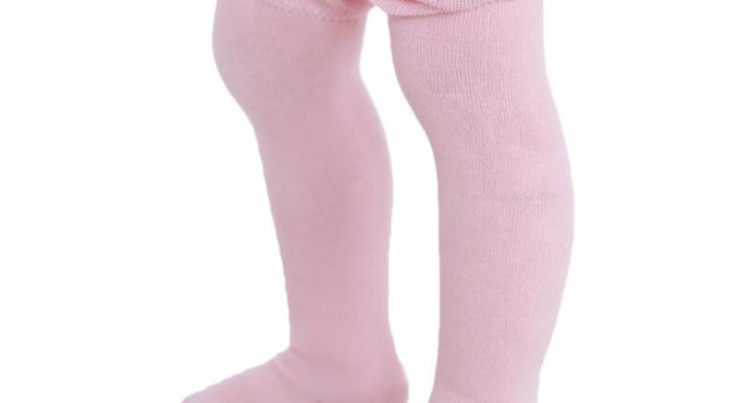 Unisex Baby Knee High Stockings Non-Slip Solid Color Rib Knit Stockings Breathable Thermal Stockings