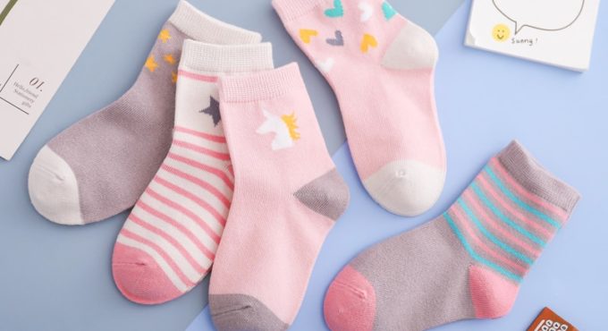 10 Pcs/Lot Unicor Star Strip Cotton Knit Warm Children's Socks For Girls New Year Socks Kids Women's Short Socks Miaoyoutong