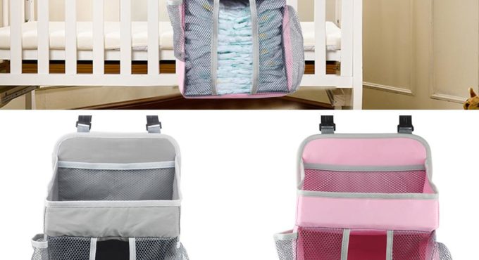 Baby Crib Hanging Storage Bag Diaper Nappy Organizer Cot Bed Organizer Bag Infant Essentials Diaper Caddy Kids Crib Bedding Sets