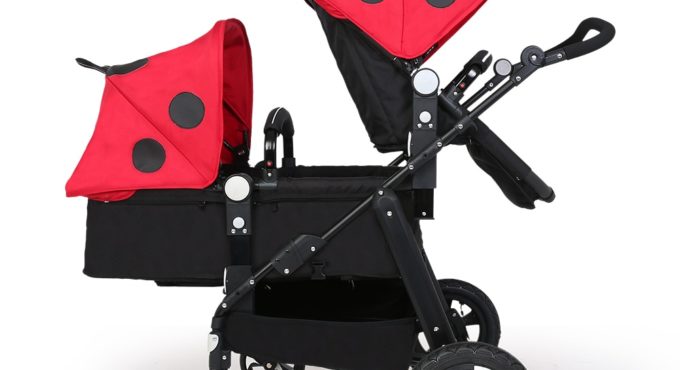 KID1ST twins baby stroller double front and rear double pram Aluminum alloy frame in multiple colors