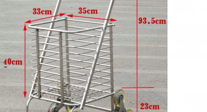 Stainless Steel Stair Climbing Shopping Cart, Foldable Large Grocery Wagon Dolly, Utility Trolley Suit For All Season