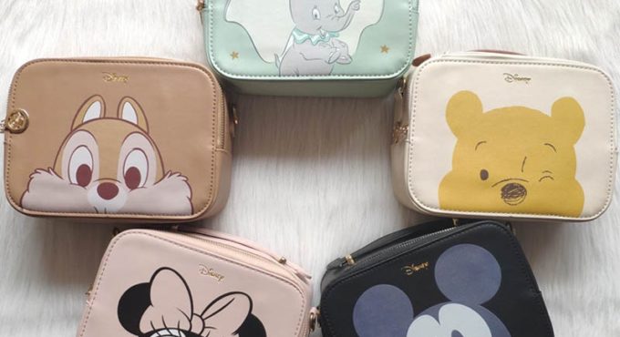 Disney Mickey Mouse Small Square Bag Fashion PU Leather Women Handbag Cartoon Dumbo Winnie the Pooh Girl Shoulder Messenger Bags