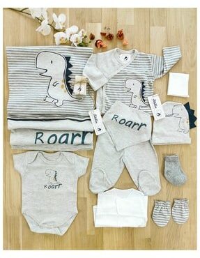 Hospital Outlet Newborn Set Baby Boy, Baby Boy Gray Dino 10lu Hospital Output Newborn The Zibin Set, 100 cotton. Blanket