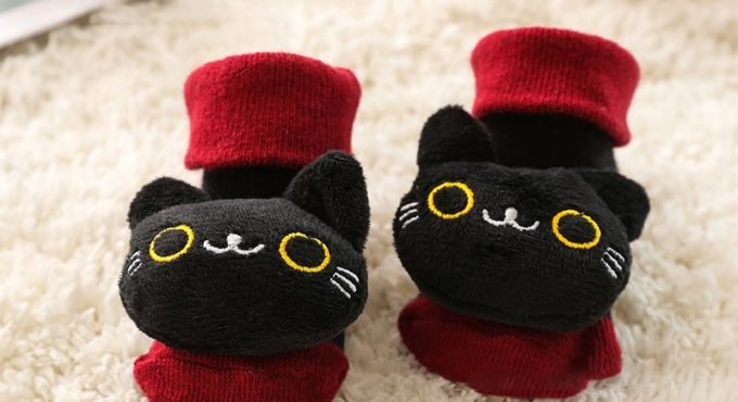 Hot Selling Baby Socks Floor Non-slip Cotton Cute Cartoon Doll Socks With Bells Baby Girls Boys Soft Cute Winter Boots