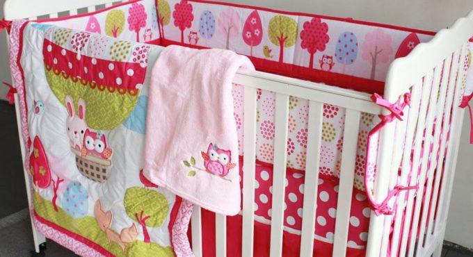 8 Piece Baby Bedding Set Balloon Owl Fox Nursery Quilt Bumper Sheet Crib Skirt Toddler Bedding Set Baby Bed Crib Bedding Set