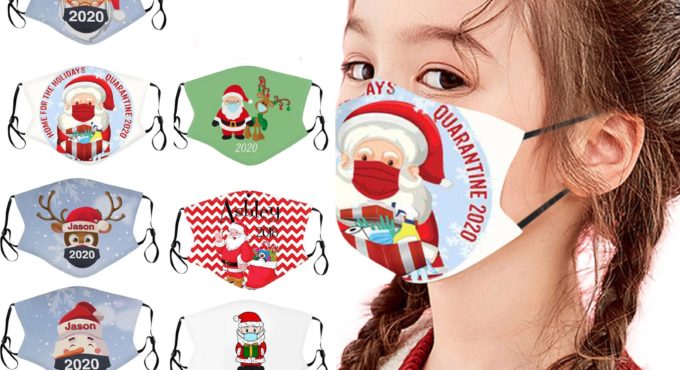 Fast Delivery 2020 Christmas Printed Mask Reusable And Washable Sun Protection Bandage Children‘s Masque mascarillas para niños