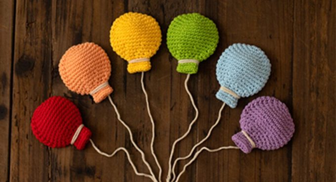 D&J New A set Hand Crochet colorful Balloon Infant Photo Shoot Props for Newborn Baby Photography Accessories