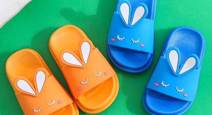 Children's Slippers Boys and Girls Baby Indoor Household Antiskid Soft Bottomed Cute Rabbit Children's Home Slippers