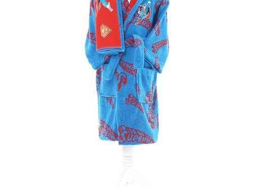 Özdilek Superman Licensed Child Bathrobe Set 9-10 Age children's pajamas girls boys baby pajamas hooded cotton embroidered winter child