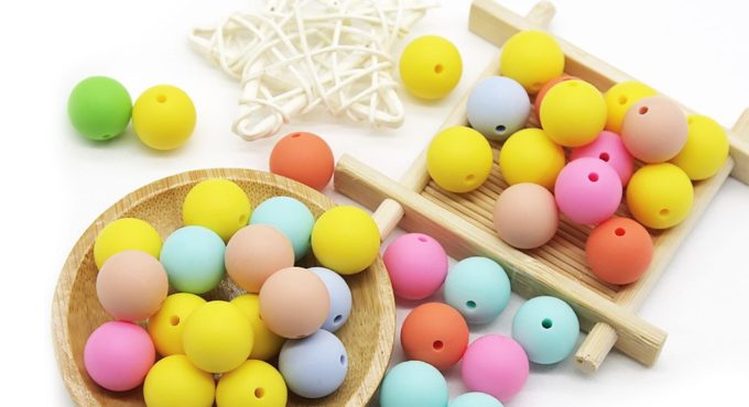 Cute-idea 1000pcs 15mm Perle Silicone beads, FOR baby products ,Food Grade BPA FREE,DIY Teething Necklace AccessoriesToys