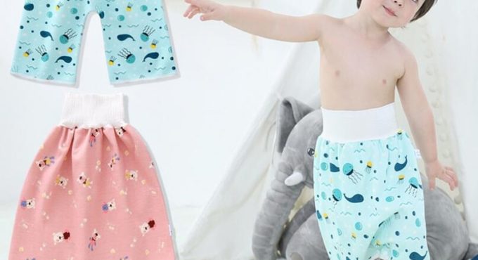 Hot Seller 0-12 Years Sleeping Bed Pad Waterproof Diaper Skirt Cotton High Waist Kids Training Pants Cloth Reusable Baby Diaper