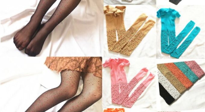 7-10Y Fashion Kids Girls Fishnet Tight Stockings Diamonds Mesh Pantyhose Fashion Children Girl Rhine stone Tights Stockings