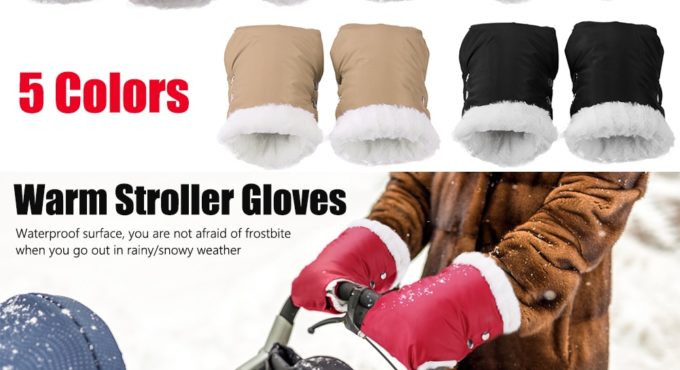 2pcs Winter Warm Stroller Gloves Waterproof Gloves Pram Accessory Stroller Mitten Winter Warm Gloves pram hand muff Mitten baby