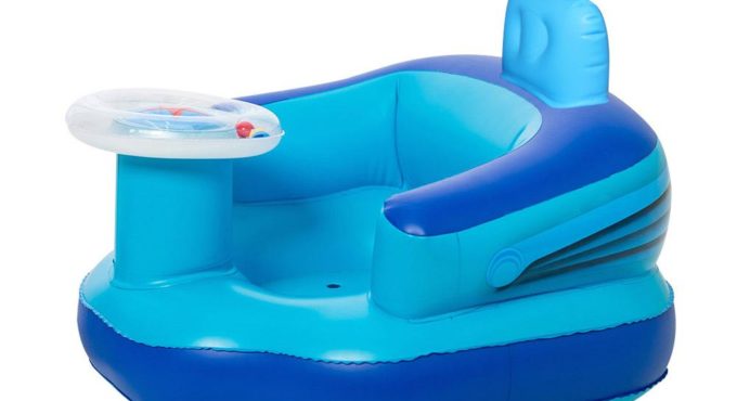 Kids Baby Seat Inflatable Chair Sofa Bath Seats Dining Pushchair Blue PVC Infant Portable Play Game Mat Sofas Learn To Sit