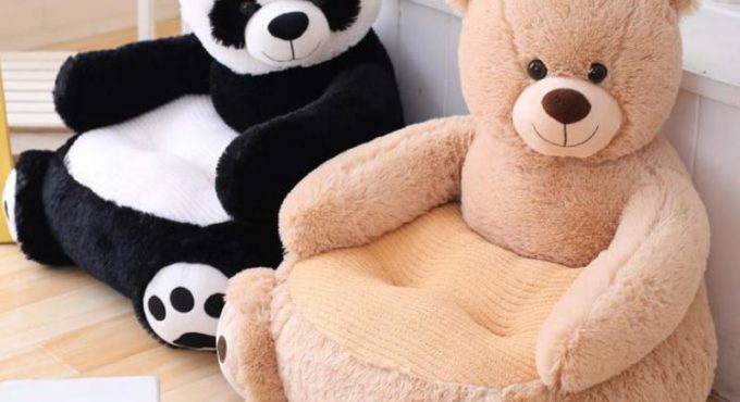 Sofa Cover Cartoon Kids Plush Seats Sofa Comfortable Animal Bear Panda Baby Portable Chair Sofa Gifts for Children Without Inner