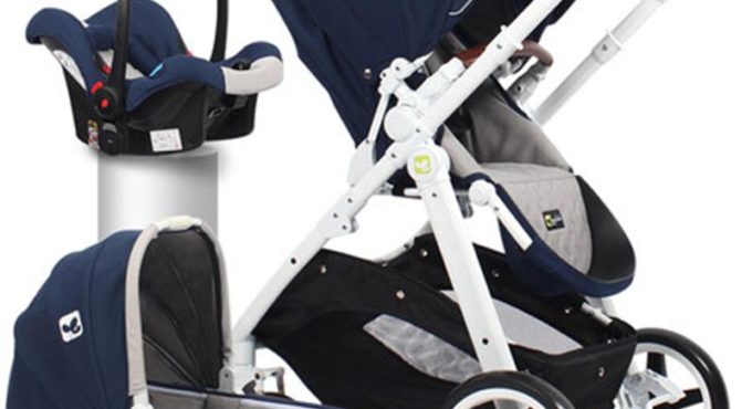 Luxury Baby Stroller 3 In 1 High View Two Way Shock Absorber Multi-function Lightweight Kid Car