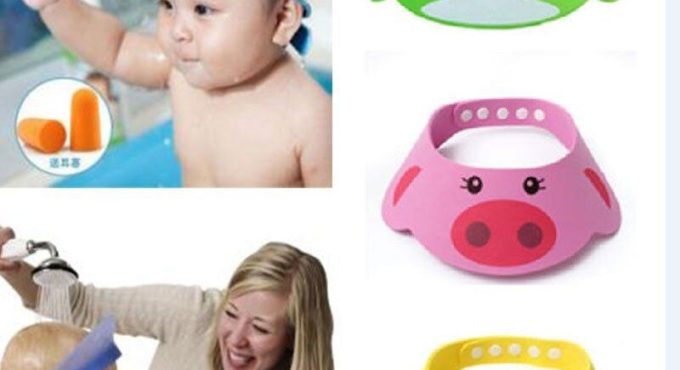 Kids Baby Shampoo Cap Cartoon Shower Cap Bath Security Shower Product Wash Hair Shield Soft Security Shower Bath Supplies