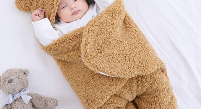 Baby Sleeping Bag Newborn Cocoon Cotton Winter Ultra-Soft Fluffy Fleece Sleepsacks 3-6 Months Solid Baby Stroller Sleeping Bag