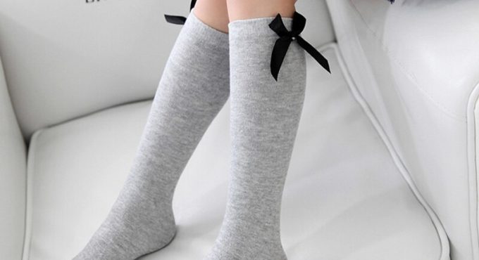 Lovely Girls Kids Toddler Bow Knee High Socks Colours Silk Bow Stockings 1-8 years Girls