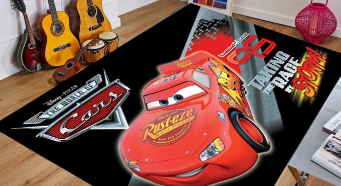 Cartoon McQueen Baby Play Mat 80x160CM Carpet Children's Room Playmat Short Plush Non-slip Bedroom Mat Rugs for Boys Bedroom