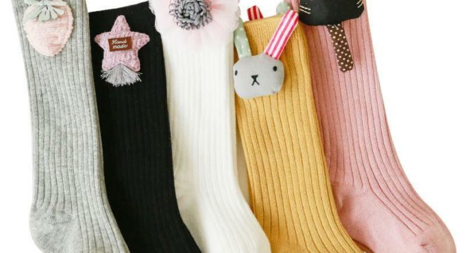 Kids Baby Socks Lovely Cartoon Pattern Baby Girls Clothes Knee Toddler Multiple Colors Socks For 0-3Y