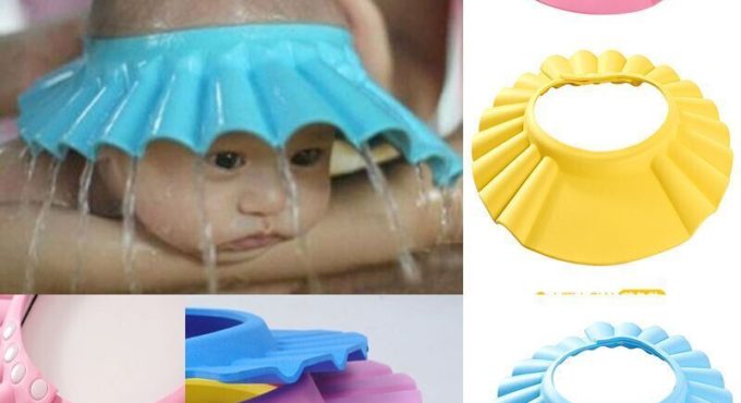 Baby Children Kids Safe Shampoo Bath Bathing Shower Cap Hat Wash Hair Shield adjustable elastic Shampoo Cap