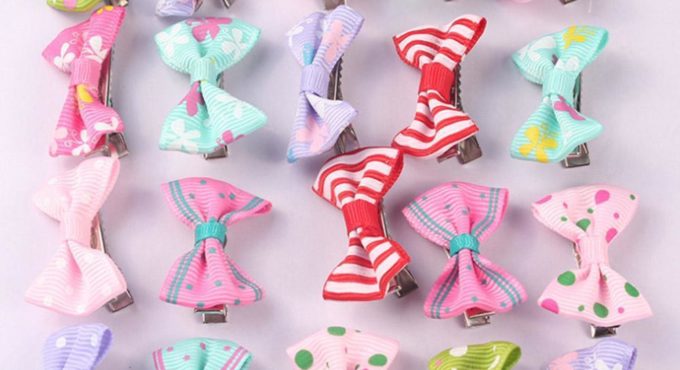 1 psc Random Mini Hair Clip Dot Printed Baby wholesale Clip Accessories Newborn Hair Decoration Pin Kids Hair Hair Bo L5B4