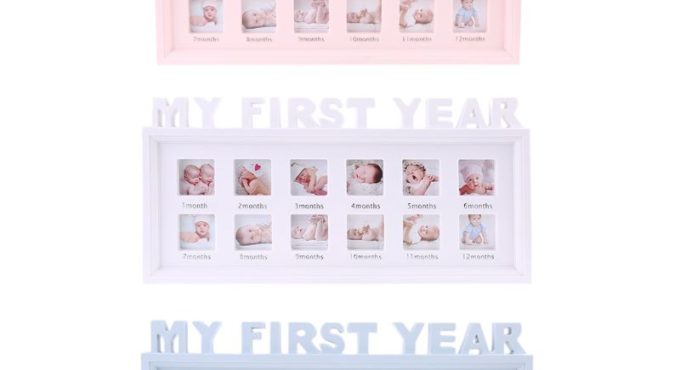 Creative DIY 0-12 Month Baby "MY FIRST YEAR" Pictures Display Plastic Photo Frame Souvenirs Commemorate Kids Growing Memory Gift