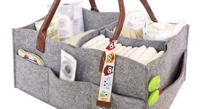 Foldable Baby Diaper Caddy Organizer Portable Holder Bag for Changing Table and Car Nursery Essentials Storage Bins