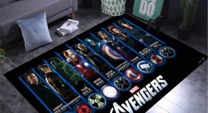 80x160CM Kids Play Mat The Avenges Team Door Mat Rug Captain America Carpet Floor Bedroom Doormat Non-slip Mat Cartoon Gift