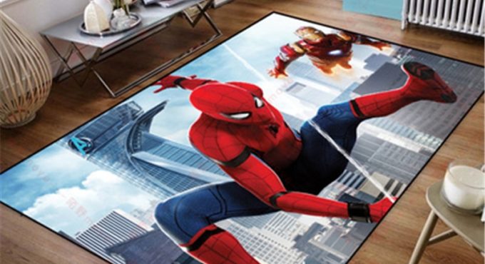 Disney Kids Playmat Floor Mats Anti Slip Mat Cartoon Spiderman Printed Pattern Carpet Rug for Bathroom Door Living Room Gift