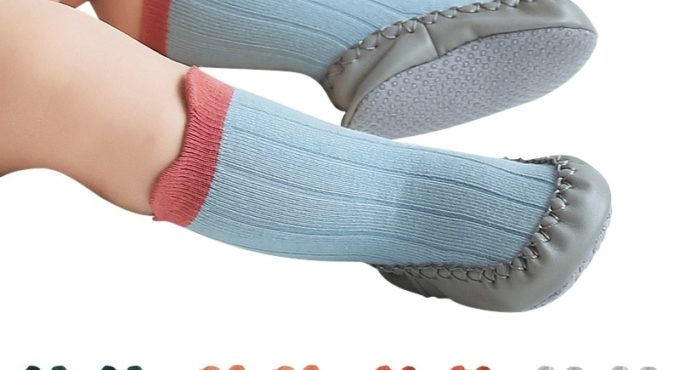 Newborn First Walker Socks Shoes For Baby Anti-slip Toddler Slippers Crawling Floor Shoes Winter 2 In1 Warm Cotton Infant Traine