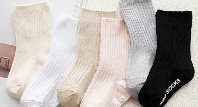 0-4Years Anti-slip Baby Boy Girl All Cotton Socks Newborn Infant Toddler Solid Ribbed Soft Ankle Sock Hot Sale