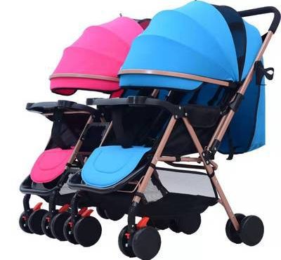 2020 New purle color baby stroller comfortable simple twins baby carriage 0-3Y