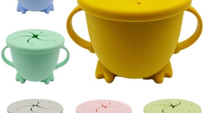 200ML Baby Infant Learning Feeding Food Bowl Cup with Handle Silicone Snack Dishes Storage Container Children Plate Tableware