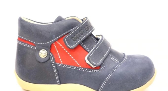 Orthopedic Male Child Navy Blue Genuine Leather Boots