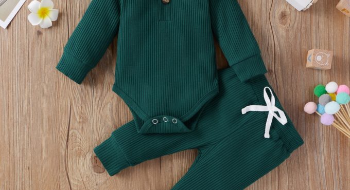 16 Colors Baby Outfits Solid Sets Infant Toddler Newborn Girls Boys Autumn Winter Baby Girl Boy Long Sleeve Romper Pants 0-24M