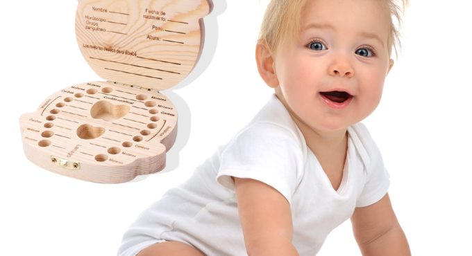 Wooden Baby Tooth Box Kids Teeth Storage Box Teeth Umbilical Lanugo Organizer Milk Teeth Collect Gift Keepsakes Save