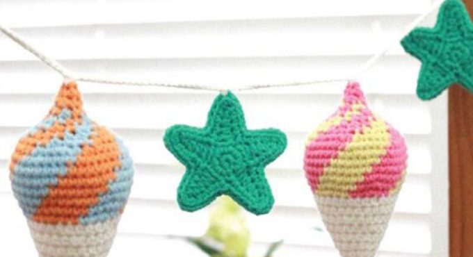 Ins Nordic Creative Hand-woven Ice-cream Star Pendants Baby Room Wall Hanging Decoration Baby Festival Gifts Photography Props