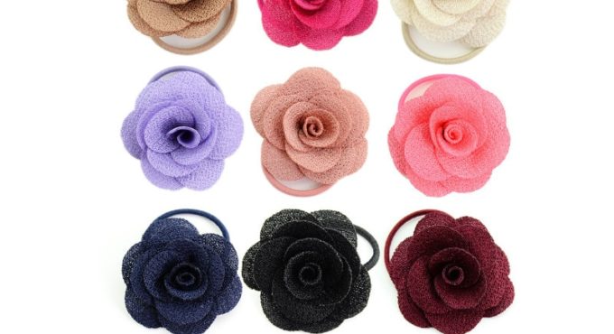 13Types Hair Accessories Women Fashion Style Rose Flower Hair Bands Elastic Hair Rope Ring For Baby Girls Headband Bebes