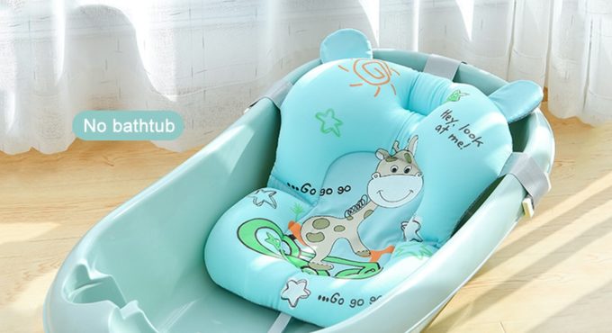 Portable Baby Shower Air Cushion Bed Babies Infant Baby Bath Pad Non-Slip Bathtub Mat Newborn Baby Safety Security Bath Seat