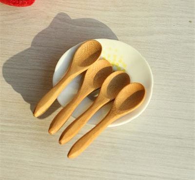 Hot Mini Wooden Spoon Kitchen Cooking Teaspoon Condiment Utensil Coffee Spoon Kids Ice Cream Tableware Tool