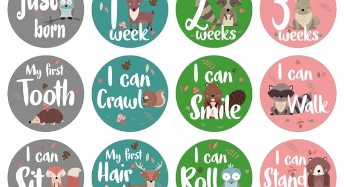 1Set Month Sticker Baby Photography Props Milestone Card Newborn Monthly Sticker GXMB