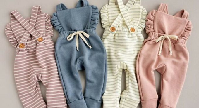 0-3T Baby Summer Clothing Baby Girl Ruffle Bib Pants Kid Romper Toddler Overalls Girls Cotton Outfit Boys Solid Backless Clothes