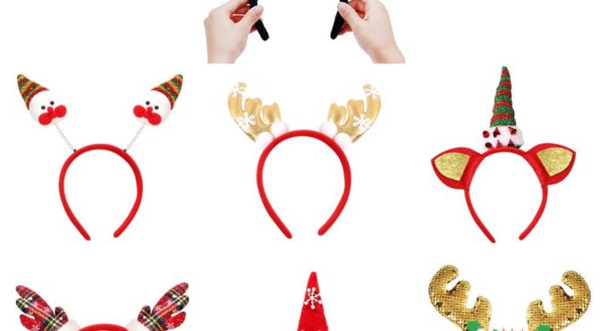 1pcs Christmas Headband Hair Accessories Deer Ears For Kids Adult Christmas Party Deals Santa Xmas Hair Band Clasp Headwear