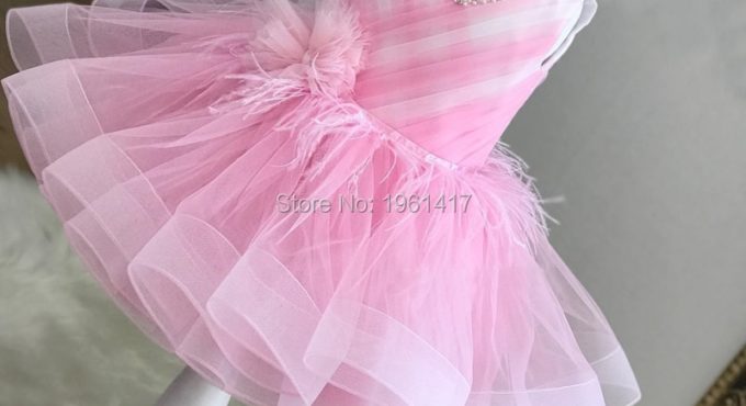 New Pink Luxury Little Girls Birthday Dresses Puffy Flower Girls Dresses Pageant Gown Custom Made AG0337