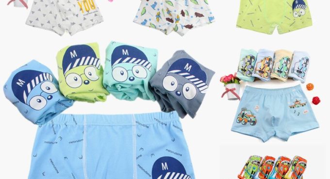 1PC Color Random Boys Cotton Panties Underwear Baby Short Briefs Underpants 1-12Year